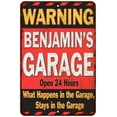thumbnail image 1 of BENJAMIN'S Garage Warning Man Cave Wall Decor 12 x 18 Matte Finish Metal 112180030069, 1 of 1