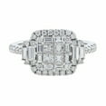thumbnail image 2 of HeartsAndYou 5ct Princess Baguette Cut Moissanite Halo Cluster Cocktail Ring 18k White Gold over Silver Stylish, 2 of 5