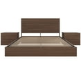 thumbnail image 2 of Nexera Milo 4-Piece Floating Platform Bedroom Set, Brown, Queen, 2 of 7