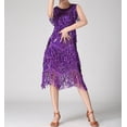 thumbnail image 5 of Whitewed Flapper Dance Dancing Fringe Performance Group Dresses for Shows Adults Purple, 5 of 5