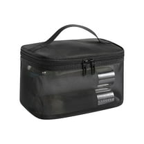 Makeup Bag Double Layer Travel Makeup Bag,Large Mesh Travel Cosmetic Pouch with Double Zipper,Vertical Make up Bag,Multifunctional Toiletry Bag for Makeup Brushes Storage Bag