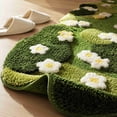 thumbnail image 6 of Cififendec Irregular Green Daisy Shaggy Area Rug, 31.49"×19.68", Gradient Grass Fluffy Soft Non-Slip Floor Mat for Bedroom Living Room Interior Decor, 6 of 7