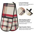 thumbnail image 2 of Yayeee Double Oven Mitt Kitchen Heat Resistant Baking 35" x7" Quilted Glove, Red Tartan, 2 of 6
