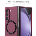 thumbnail image 3 of Dteck Magnetic Case for Samsung Galaxy Z Fold 6 5G (2024),Built in Iron Ring Compatible with MagSafe Charger,Shockproof Slim Fit Hard PC Lightweight Anti-scratch Protective Phone Cover,Winered, 3 of 9