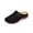 Black, variant on Clog Mule Flats For Women Matte Faux Suede Hollow Cutout Perforated Upper Single Square Metal Buckle Round Toe Backless Slip On Wedge Mule Footwear