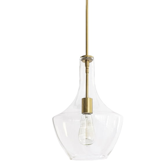 Dainolite 1LT Incandescent Pendant, AGB w/ CLR Glass