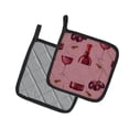 thumbnail image 2 of Caroline's Treasures Red Wine on Linen Pair of Pot Holders, 2 of 3