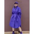 thumbnail image 3 of Chaqueta larga recta de invierno para mujer, abrigo a la moda con cinturón, chaqueta acolchada holgada y cálida, abrigo con patrón de rombos, Tops informales, prendas de vestir, 3 of 4
