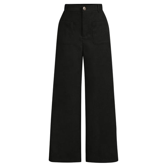 Bmisegm Boys Pants Kids Girls Solid Corduroy Wide Leg Pants Button Front Zipper Straight Pants with Pockets for Youth girls pants 7-8 Years 130