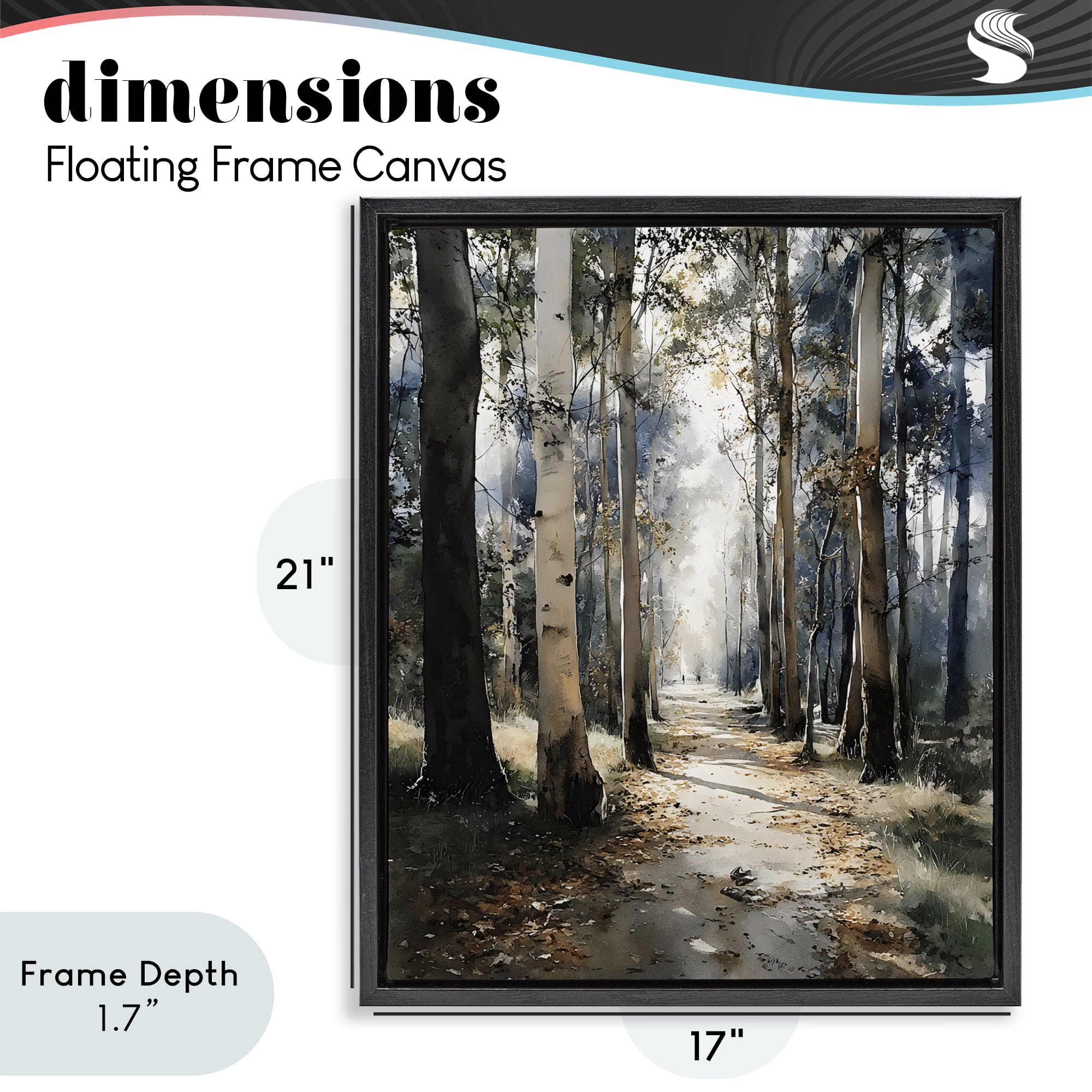 Stupell Industries Path in Autumn Light Black Framed Floater Canvas Wall Art, design by Franklyn Gregory