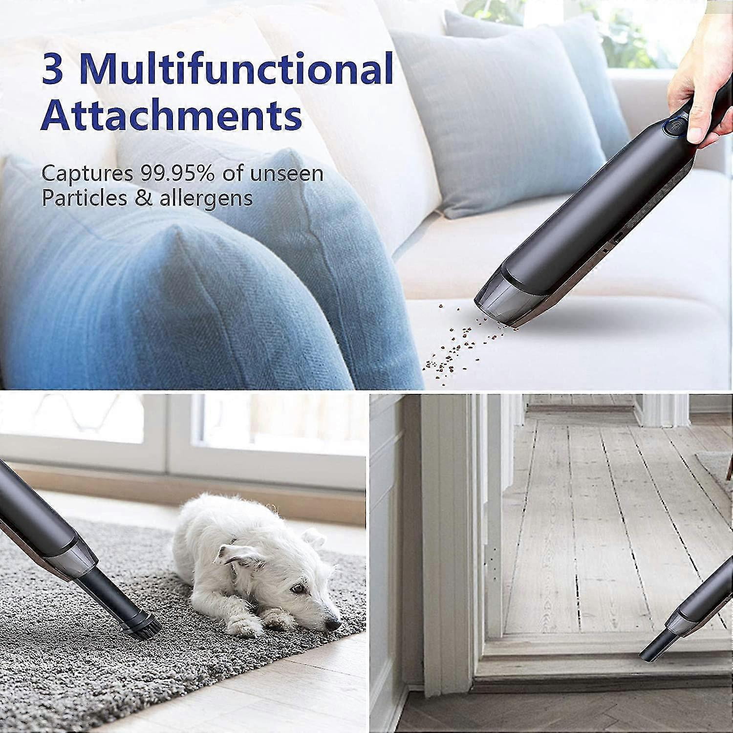 Car Vacuum Cleaner, Cordless Hand Vacuum, Portable 120w 2000mah With Washable Filter For Home, Table, Office, Pet Peas