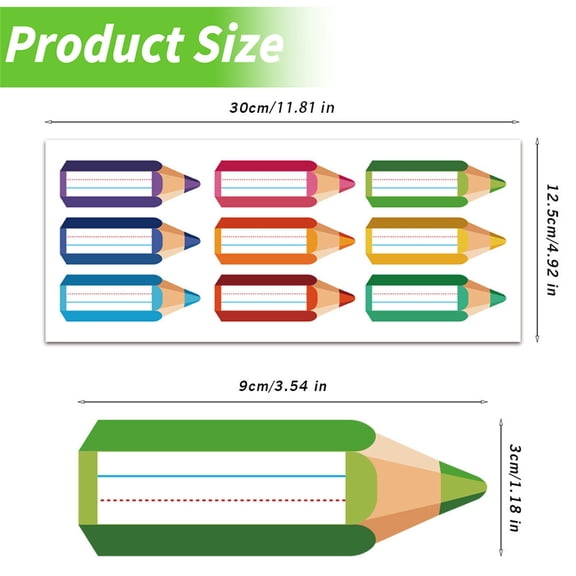 Clearance Under $0.89! 10PCS Personalized Pencil Name Stickers, Blank Label Stickers in 9 Colors, Paper, for Stationery Organization, (One Size, Assorted)