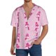 thumbnail image 1 of Fotbe Pink Scarf Snowman Camisa Estampada de Manga Corta para Hombre, Casual de Verano, Estilo Playero, Sin Arrugas-Small, 1 of 5