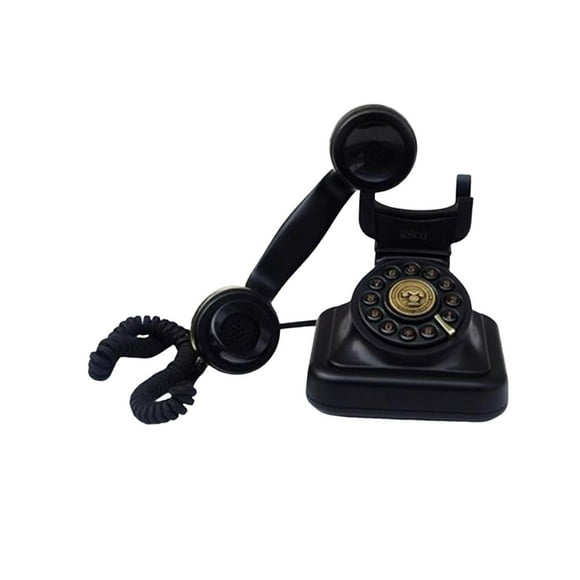 Teléfono retro con cable, novedoso teléfono clásico de escritorio con cable para hotel, cafetería y dormitorio. Negro