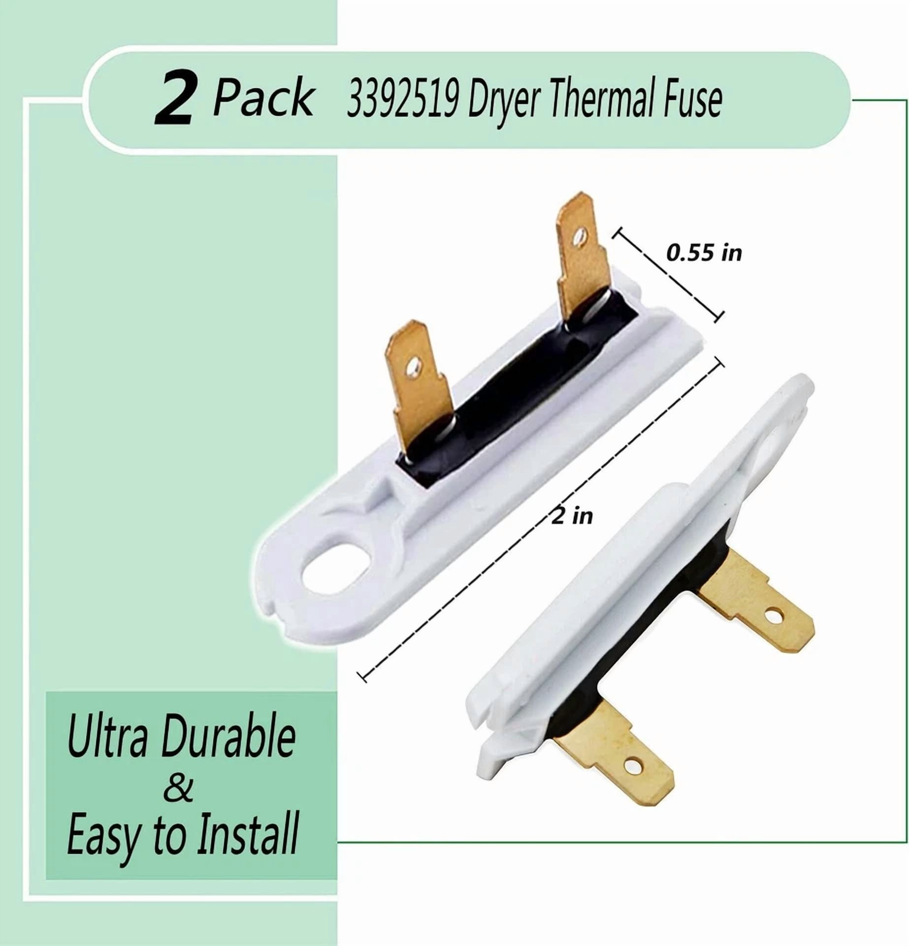 3392519 Dryer Thermal Fuse(2 Pack)Replacement Part For Whirl-Pool & Km Dryers...