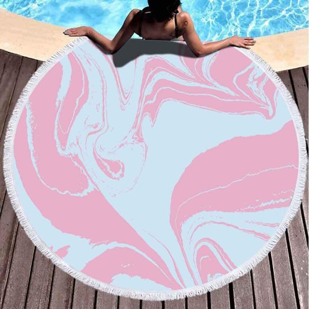 Toalla de playa redonda, toalla de playa de secado rápido, arte de lujo en estilo oriental, papel jaspeado, patrón natural, toallas de playa abstractas para niños, toalla de playa para mujeres,