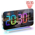 thumbnail image 1 of Zootealy Multifunctional Smart Mirror Digital Alarm Clock with RGB Projection, Snooze Function, and USB Charging - White, 7" Color-changing Night Light, 12/24H Mode, 5-60min Snooze, 10 Atmosphere, 1 of 6