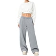 thumbnail image 6 of Evdexr Wide Leg Sweatpants Womens with Pockets Elastic Waist Baggy Trousers Fall Winter Palazzo Casual Pants Lightweight High Waisted Solid Color Joggers 2XL, 6 of 6