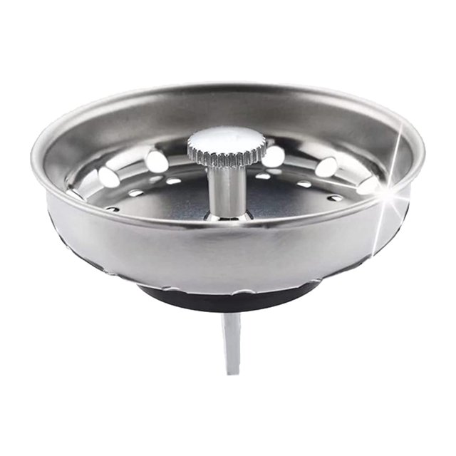 Tapón de desagüe para fregadero de cocina, colador de acero inoxidable, resistente a la corrosión, para desagües estándar (8,9 cm)