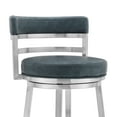 thumbnail image 4 of Titana 26" Seat Height Swivel Blue Faux Leather and Brushed Stainless Steel Bar Stool for Kitchen Island Counter, 4 of 11