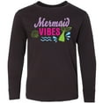 thumbnail image 3 of Inktastic Mermaid Vibes with Tail and Seashell Long Sleeve Youth T-Shirt, 3 of 5