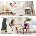 thumbnail image 3 of FFZ 360 Swivel Rocker Recliner Chair Nursery Rocking Pull Ring Glider Modern Home Theater Fabric Gray, 3 of 14