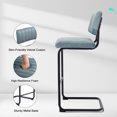 thumbnail image 3 of ONEVOG 30''H Bar Height Stools Set of 2, Morden Bar stools with Velvet and Black Metal Legs, Upholstered Bar Stool for Kitchen Island, Blue, 3 of 7