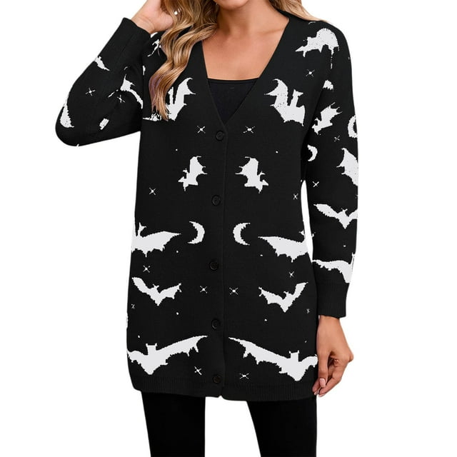 Women's Long Sleeve Cute Cardigan Sweaters V Neck Open Front Ribbed Knit Heart Sweater Coat
