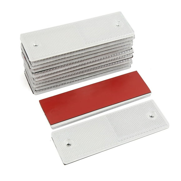 Reflectante Placa de Advertencia Reflector Autoadhesiva Blanco 12Pcs