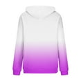 thumbnail image 4 of RQYYD Tie Dye Print Hoodie Long Sleeve Gradient Drawstring Pullover Tops Loose Casual Sweatshirt with Kangaroo Pocket For Women Purple XXL, 4 of 5