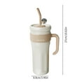 thumbnail image 5 of HBBKVI 42oz Water Bottle with Straw and Handle, Stainless Steel Flask Tumbler, Insulated Water Bottle Beige, 5 of 8