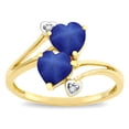 thumbnail image 2 of Star K � 6mm Created Star Sapphire Two Double Hearts Bypass Promise Ring, 2 of 9