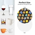 thumbnail image 6 of Lsque Cartoon Bird Owl Pattern 4" Drink Coasters Set of 4, PVC Leather Absorbent Coasters, Table Coaster Set Decorative Coffee Cup Coasters Housewarming Gift -Round Shape, 6 of 6