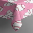 thumbnail image 3 of Pink Bows and Baseballs Pattern Rectangle Tablecloth 60"x84",Waterproof Polyester Rectangle Table Cloth, Wipeable Spillproof Polyester Tablecloth for Dining, Camping, Indoor and Outdoor, 3 of 5