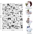 thumbnail image 4 of Black White Mushroom Sketch White Pattern Blanket,Comfortable Soft Flannel Throw Blanket,All Season,Warm Lightweight Blankets for Sofa Bed Couch Living Room Chair,30"x40", 4 of 4