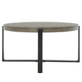 thumbnail image 3 of SAFAVIEH Navya Round Coffee Table, Light Grey Top/Black Legs, 3 of 10