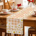 thumbnail image 5 of Spring White Daisy Table Runner 72 Inches, Farmhouse Floral Orange Buffalo Plaid Bed Runner Dresser Scarves Tabletop for Indoor Outdoor Parties/Ceremony/Banquet, 16" x 72", 5 of 9