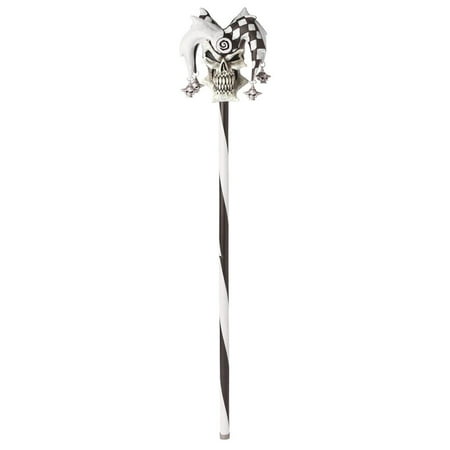 White & Black Psycho Jester Cane Costume Accessory Adult One