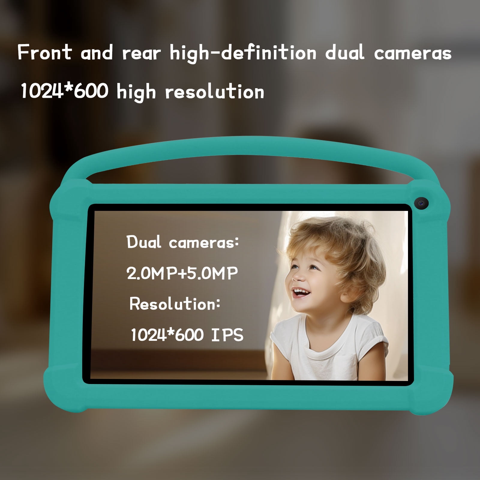 IWEGGO 7" 1024*600 Android 12 Kids Tablet Parental Controls, 32GB, 1.6GHz Quad-Core, Green