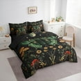 thumbnail image 3 of Manfei Green Spooky Moth 7pcs Bedding Comforter Set,Gothic Style Queen Bedding Sets,Rustic Daisy Mushroom Flower Queen Sheet Sets For Boys Girl,Microfiber Bedroom Decor Reversible, 3 of 8