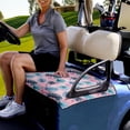 thumbnail image 3 of Renewold Golf Cart Seat Cover Universal Golf Cart Seat Blanket Keeps Cool and Clean for All 2-Seat Golf Carts, 52.36 x 32.28 Inch, Monstera Palm Leaf Hibiscus Pink, 3 of 5