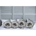 thumbnail image 2 of Ambesonne Flower Throw Pillow Cover 4 Pack, Retro Romance Rose Petal, 20", Black and White, 2 of 5