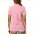 thumbnail image 4 of CCRFTGI Womens Polo Shirts Short Sleeve Moisture Wicking Basic Golf Shirts Collared Comfort Soft Pullover Shirts Pink XXL, 4 of 5