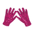 thumbnail image 3 of Carnival Sequins Gloves for Women Cold Weather Wool Skiing Warm Plush Cozy Upgraded Touch Screen Womens Mittens Hot Pink, 3 of 4
