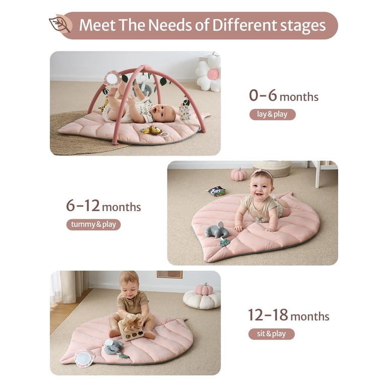 Baby Play Gym Mat – 6-in-1 Tummy Time Activity Pad With 4 Detachable Toys