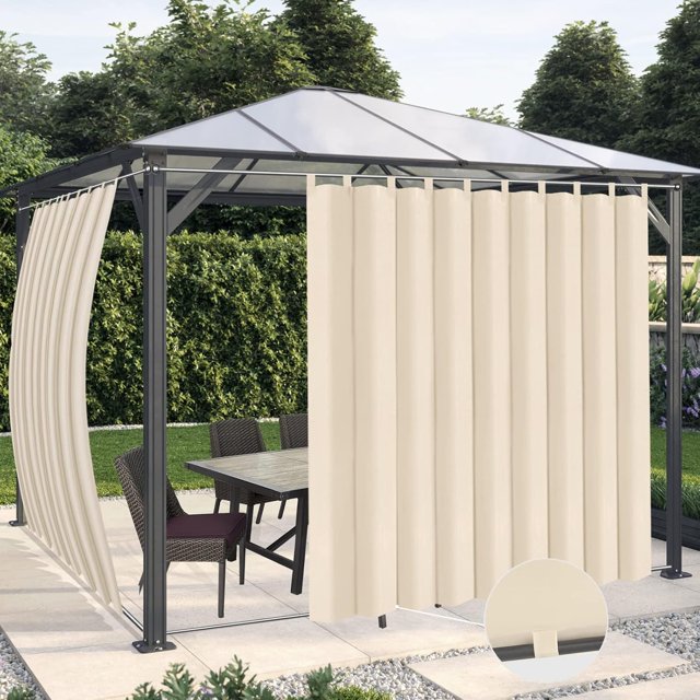Rideaux Intérieurs Extérieurs pour Patio \ Panneau de Rideau à Oeillets Bloquant le Soleil pour Intimité, Rideaux Résistants aux Intempéries pour Gazebo, Véranda avant, Pergola, Kaki G x H Panneau