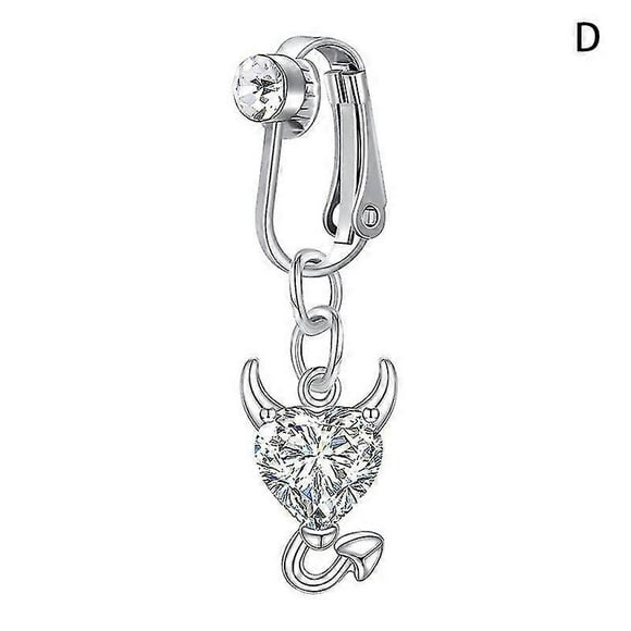 1pc Fake Belly Button Ring Fake Clip On Belly Piercing Non Piercing Navel Ring