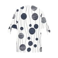 thumbnail image 6 of Going out Tops for Women V Neck Button Floral Printed Tie Shoulder Short Sleeve Blouses Summer Casual Shirts (XL, Navy), 6 of 7