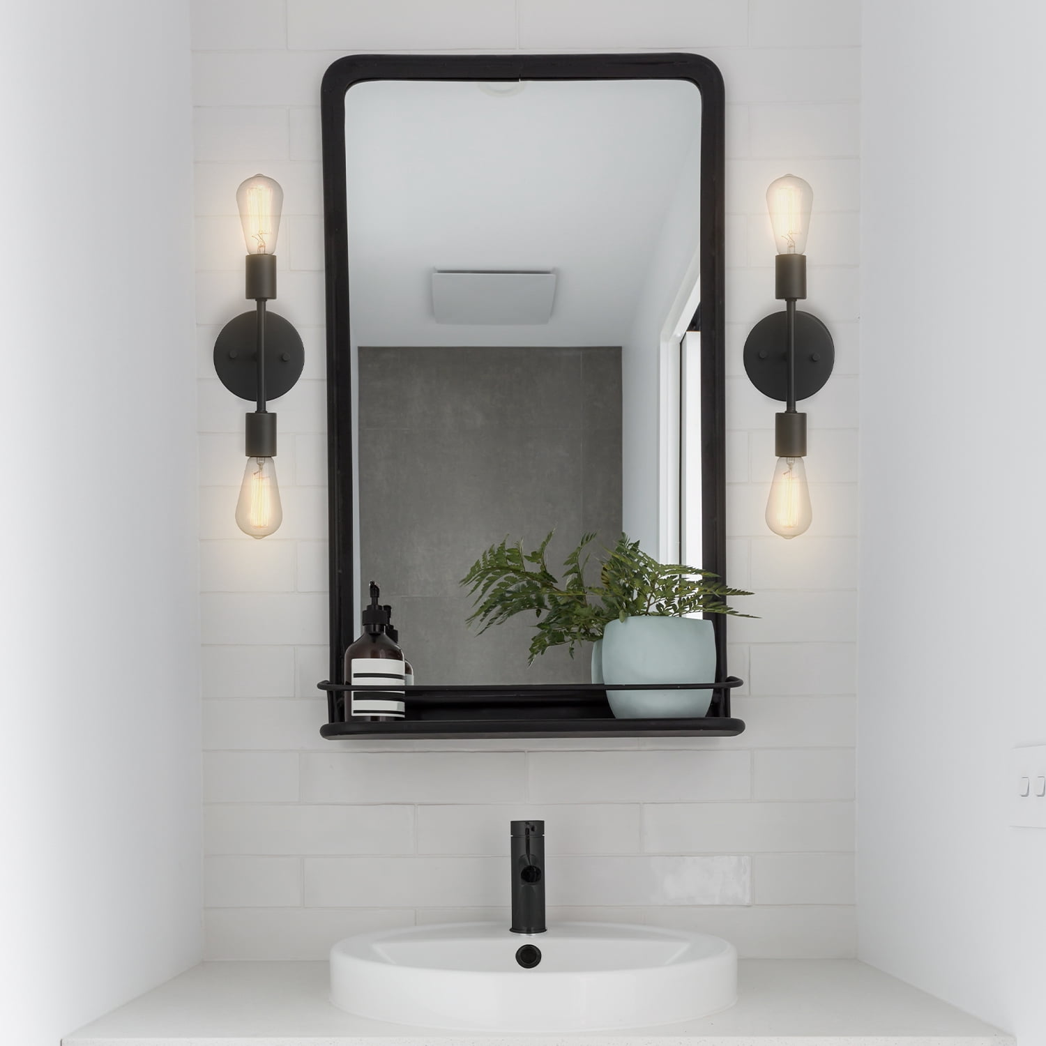 Better Homes & Gardens 10" 2 Reversible Light Vanity Fixture Matte Black, Bulb Not Included