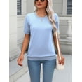 thumbnail image 4 of Zeagoo Womens Summer Short Sleeve Tops Crew Neck Lightweight Pullover Sweaters Loose Dressy Casual Blouse, 4 of 6